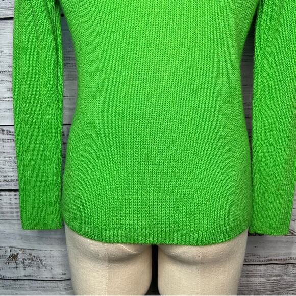 Marisa Christina Medium 100% Pure Wool Green Cardigan Vintage Sweater - Picture 9 of 11